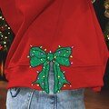 Christmas Light Side Bow Applique Side Bow Machine Embroidery Designs Christmas Coquette Bow From 4 To 9 Inches Sweatshirt Seam Side Bow