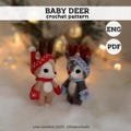 Christmas deer, Crochet Christmas Ornaments, Reindeer, crochet animals pattern, winter pattern, Christmas amigurumi pattern, crochet deer