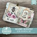 Shabby Botanist Junk Journal Kit, No Sew, Flowers, Bee, Butterfly, Pink Blue, My First, Science, My Porch Prints, Printable Digital Download