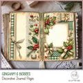 Christmas Junk Journal Decorative Gingham and Berries Green Winter Journal Pages, Scrapbooking, Paper Pack Vintage Instant Download