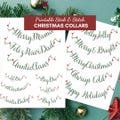 Printable Christmas Collar Stick and Stitch, Washaway Embroidery Festive Download, Digital Embroider Holiday Designs, Embroidered Collar DIY