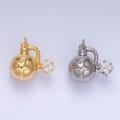Pirate Bomb Charm Gold Silver 3D Star Old Hand Grenade Charm  Detailed Round Pendant W137