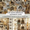 ID CARD ODDITIES ephemera pack, funny vintage collage photos, photo booth, fussy cut images for junk journal, scrapbook, notebooks & cards