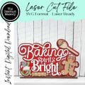 Gingerbread Shelf Sitter Standing Sign File SVG | Laser Cut File | Gingerbread SVG | Christmas Word Art Svg | Baking SVG