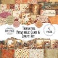 Thankful Printable Autumn A2 Card Kit Thanksgiving Digital Download Fall Ephemera Grateful Junk Journal Fall Craft Autumn Paper 4.25" x 5.5"
