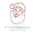 Vintage Santa Outline Embroidery Design, Single Thread Color Redwork Design, Quick Stitch Christmas Design, 7 Sizes