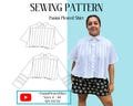 Panini Pleated Shirt PDF Sewing Pattern, Size Inclusive 4-44, Advanced Pattern + Video Tutorial, Shirt Pattern