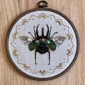 Bead Embroidery Scarab, DIY Beaded Insect, Bug Needlepoint, Craft kit