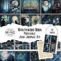 Wraithwood Moon Junk Journal Printable Kit Gothic Woodland Digital Download Dark Forest Haunted Halloween Scrapbook Ephemera Vintage Wolf