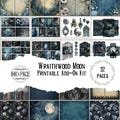 Wraithwood Moon Gothic Printable Ephemera Add On Lycanthropy Junk Journal Tag Haunted Woods Scrapbook Victorian Ghost Grungy Digital Fantasy