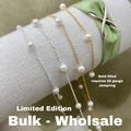 Freshwater Pearl Chain 14kt Gold Filled or Sterling Silver Cable Chain - 4mm Pearls for Clasped Ready to Wear Bracelets & Necklaces - C16