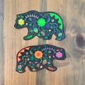 Applique-Floral & Tribal Design  with Iron-On Adhesive- 3 Sizes Available - Bear