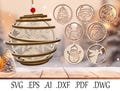 3D Spiral Christmas Ornament Laser Cut File Svg,Christmas Scene Wood Sign Svg ,Santa Ornament Svg, Christmas Decor ,Glowforge Svg Files