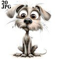 20 Messy Hair Dog Clip Art, Frazzled Puppy, Watercolor Clipart, High Quality JPGs, Junk Journal, Scrapbooking, Card Making, Digital Download