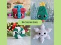 Bundle: Mini Christmas Crochet Patterns, Mini Present with removable lid, Mini Christmas Tree, Mini Peppermint Candy, and Mini Snowflake