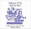 Skin cut Template Nikon Z50 full wrap Digital Camera Cutting template svg