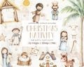 Christmas Nativity, Clipart Bundle,  Watercolour, Nativity Scene, Commercial Use, Clipart, Christmas Illustrations, Nursery, PNG, Nativity