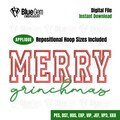 Merry Grinchmas Applique Embroidery Design - Christmas Embroidery Design - 5 Sizes - Instant Download - Split Sizes Included