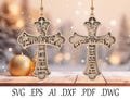 Cross Wood Ornament Svg, Cross Nativity Ornament Layer Cut Files Svg, Nativity Scene Ornament  Svg,Jesus Svg,Digital Laser Cut Files Svg