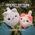 8 in 1 Crochet Pattern | Cute Kitten Plushies, Amigurumi Crochet Cat, Crochet Plushie Pattern, Crochet Plushie Pattern Bundle,Cute Crochet