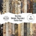 Neutral Grungy Printable Paper Pack Grungy Gothic Digital Download Junk Journal Distressed Pages Vintage Dark Background Industrial Craft