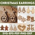 10 Christmas Earrings SVG, Christmas Earrings Bundle, Christmas SVG, Christmas SVG Bundle, Christmas bundle svg, Glowforge svg