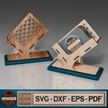 Laser Cut Business Card Holder SVG File, Angled Modern Display Template, Unique Card Stand Design for Laser Cutting