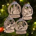 3D Christmas Snow Globe ball ornaments bundle laser cut svg file Glowforge Christmas bauble tree ornaments svg Christmas ornaments dxf cnc
