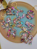 Alphabet Letter Keychain- Epoxy Resin- Customized Letter, Customized box