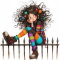 Quirky Fence Clip Art 10 High Res Watercolor JPGs for Junk Journaling, Scrapbooking, Card Making, Digital Download Kit, Fantasy, Whimsical