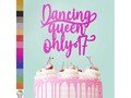 Personalised Dancing Queen Glitter Cake Topper by Cakeshop | Custom Colour Any Age Double Sided Glitter Card Cake Decoration