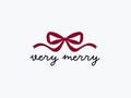 Very Merry Bow Machine Embroidery File - 4 x 4 inch hoop, Christmas, Xmas, Santa, Holiday, Baby, Trendy, Preppy, Mini Machine Embroidery