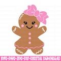 Cute Gingerbread Girl Svg Png Jpg Dxf Girly Christmas Silhouette and Cricut Cut Files