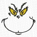 Grinch Face Embroidery Design - Christmas Embroidery File