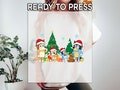 Christmas Bluey Family Ready to Press DTF, Christmas Tree Print, Heat Press DTF Transfer, Christmas Santa Hat Print, Bluey Holiday DTF