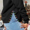 Christmas Lights Split Embroidery Design 2 Sizes, Satin Stitch Machine Embroidery Design, Bow Embroidery Design, Coquette Christmas