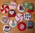 Christmas Diy Punch Needle Coaster Kit 4 pcs / Tufting Coaster Kit/Punch Needle Kit Beginner/ DIY Punch Embroidery Kit/ Xmas Gift for Her