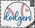 Dodgers Baseball Shirt SVG DXF EPS Silhouette Cameo Cricut Baseball Vinyl Cut File Baseball Vector