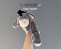 Crochet pattern (US terms) - Eeyore snuggler. Plush Eeyore lovey.