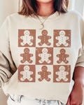 Cute Gingerbread Man Checkered DTF TRANSFER ready to press