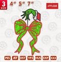 Greench Bow Embroidery Design, Side Bow Appliqu? Sweatshirt Embroidery Design , Greench Gift For Her, Bow Appliqu? Design, Instant Download