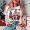 Trump I'll Be Home for Christmas - Humorous Trump Christmas T-Shirt Design Clipart Illustration, Digital Download, Sublimation PNG