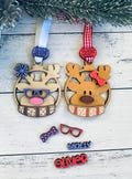 Reindeer With Glasses and Scarf File - Laser Cut Files digital svg, dxf files for crafts, laser cutting and engraving for Glowforge + Others