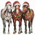 Merry Horsemas, Santa Horses In Christian Western ChristmasPNG, Biblical Horses, Inspired By Biblical Stories, North Pole Rodeo PNG