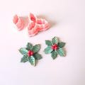 LAYERED HOLLY LEAVES Builder Polymer Clay Earrings Cutter Set | Christmas Clay Cutters | Holiday | Winter | Flowers | Cute Florals
