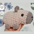 Plush Amigurumi Capybara Crochet Toy Pattern PDF, Stuffed Plush Easy Cute Capybara Amigurumi crochet Animal Toy pattern for nursery decor