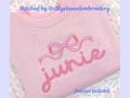 Simple satin bow embroidery design, instant download