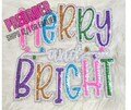 Merry and Bright Sequin Patch PREORDER!!! Christmas Pink Iron on Patch Christmas Patch