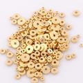 100pcs 18K Gold Filled Flat Spacer Round Beads,Silver Disc Beads,Gold Heishi Beads for DIY Bracelet Necklace Jewelry Findings Making