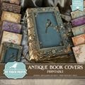 Antique Book Covers Junk Journal, Topper, Cover, Decorative, Neutral, Pink, Blue, Victorian, My Porch Prints, Printable, Digital Download